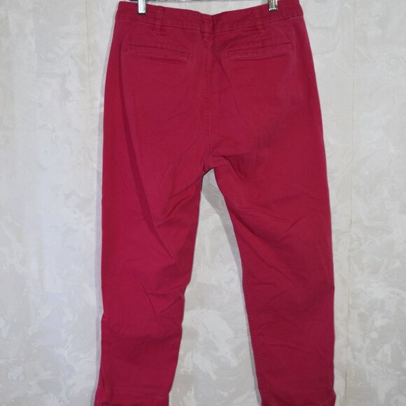 J. Crew Pink High-Rise Girlfriend Chino Straight Leg Pants Size 4 - Picture 2 of 5